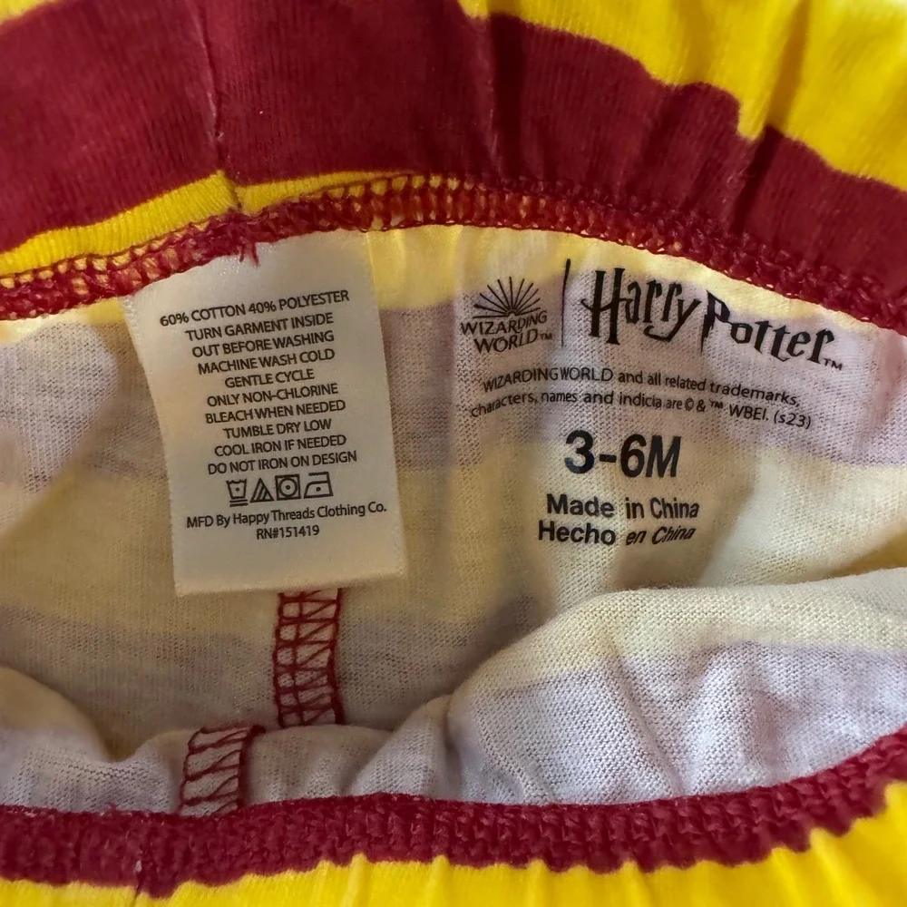 Harry Potter Bodysuit Pants Set Kid 3-6M Grey Burgundy Baby Shower Gift Hogwarts
